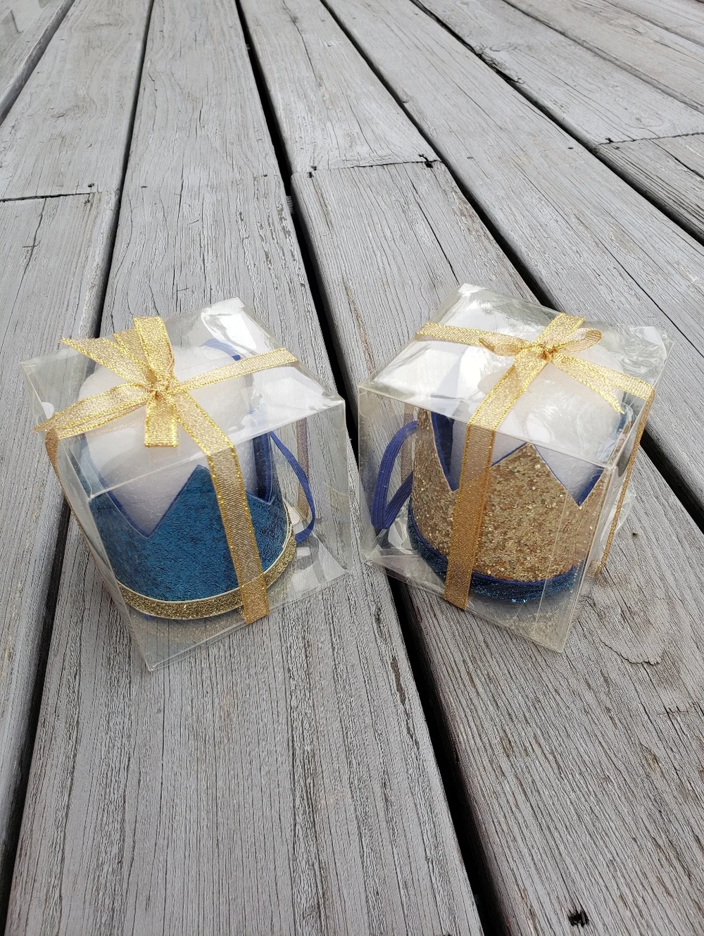 Baby's First Blue Glittery Birthday Crowns - PLAIN NO NUMBER
